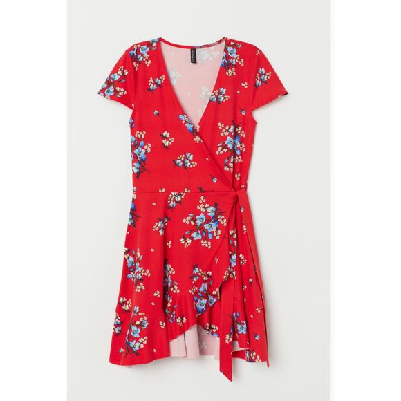H&M Dresses & Skirts - H&M wrap dress ruffle hem floral